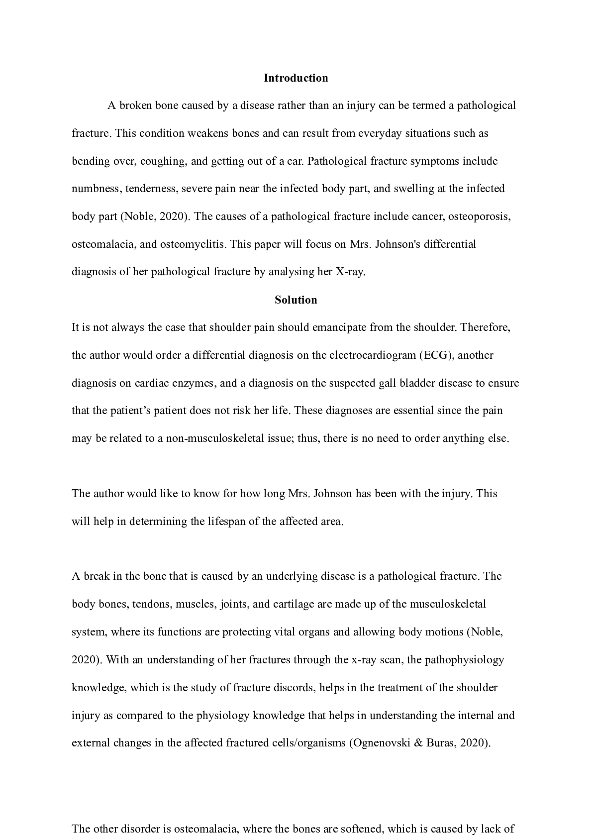 Preview image of Pathological_fracture_without_questions..docx(1)    Introduction  A broken bone caused by document